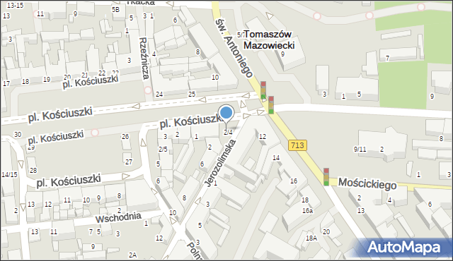 Tomaszów Mazowiecki, św. Antoniego, 1l, mapa Tomaszów Mazowiecki
