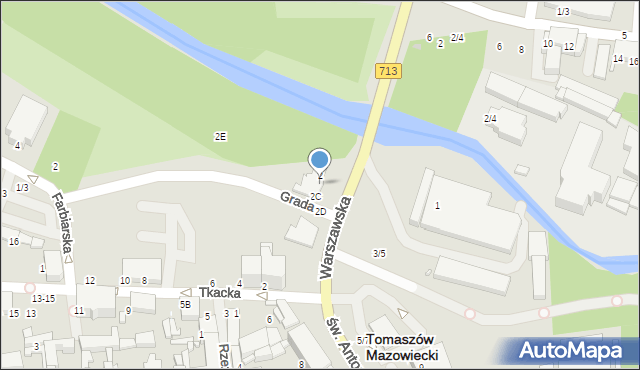 Tomaszów Mazowiecki, św. Antoniego, 2A, mapa Tomaszów Mazowiecki