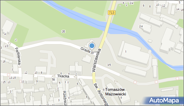 Tomaszów Mazowiecki, św. Antoniego, 2D, mapa Tomaszów Mazowiecki