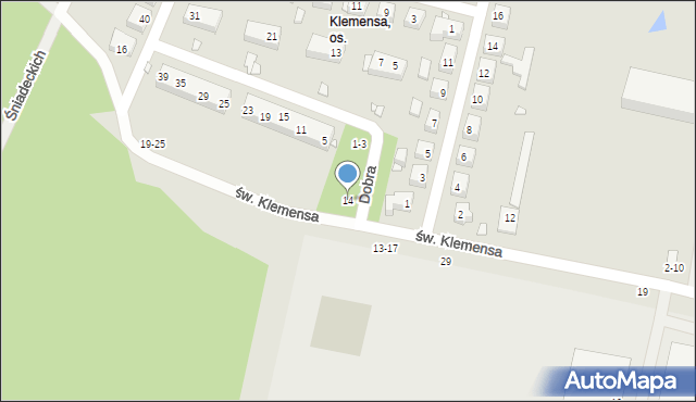 Toruń, św. Klemensa, 14, mapa Torunia