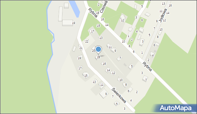 Tresta, Świerkowa, 18, mapa Tresta