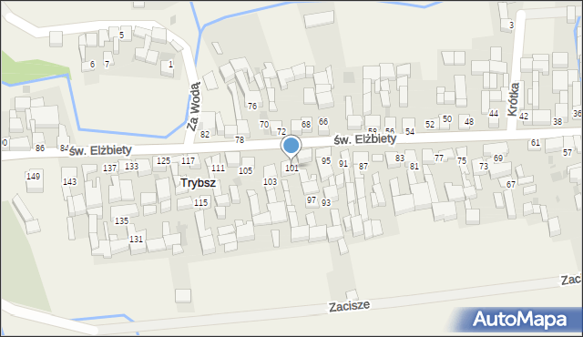 Trybsz, św. Elżbiety, 101, mapa Trybsz