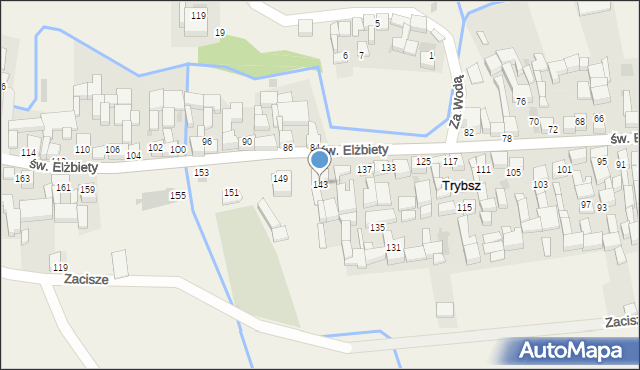 Trybsz, św. Elżbiety, 143, mapa Trybsz