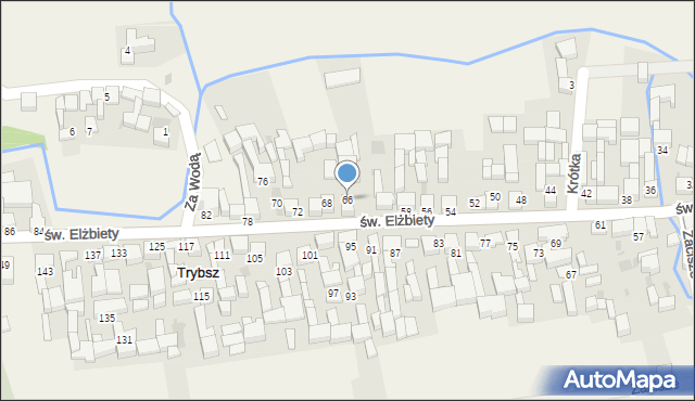 Trybsz, św. Elżbiety, 66, mapa Trybsz