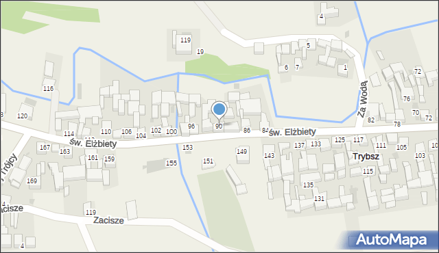 Trybsz, św. Elżbiety, 90, mapa Trybsz