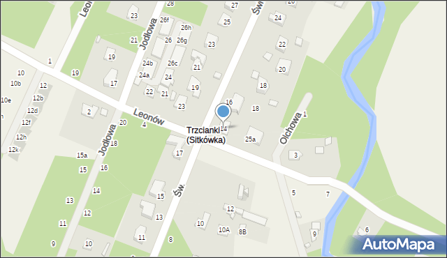 Trzcianki Osada, Świerkowa, 14, mapa Trzcianki Osada