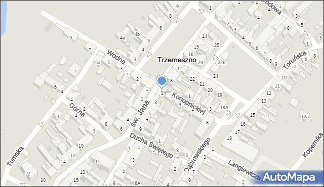 Trzemeszno, św. Jana, 1, mapa Trzemeszno