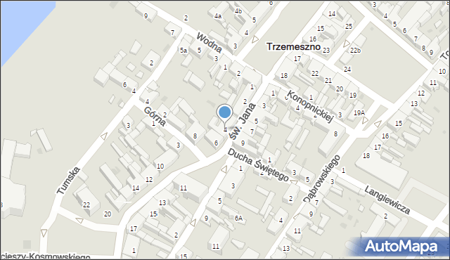 Trzemeszno, św. Jana, 4, mapa Trzemeszno