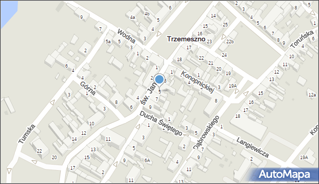 Trzemeszno, św. Jana, 5, mapa Trzemeszno