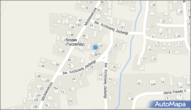 Tuczempy, św. Królowej Jadwigi, 16, mapa Tuczempy
