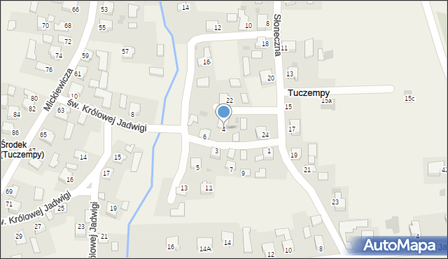 Tuczempy, św. Królowej Jadwigi, 4, mapa Tuczempy