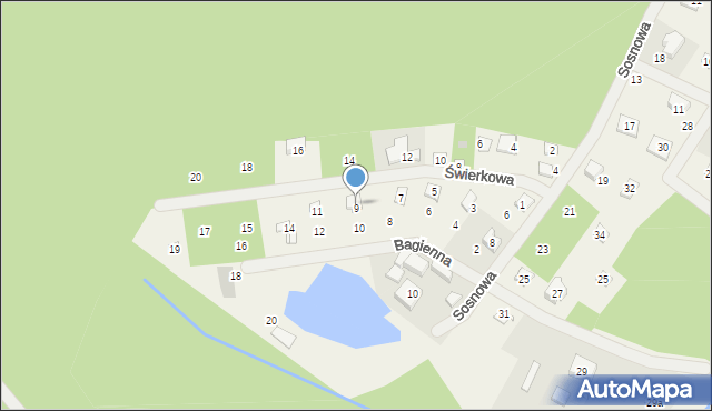 Tuczno, Świerkowa, 9, mapa Tuczno