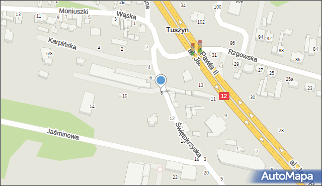 Tuszyn, Świętokrzyska, 8, mapa Tuszyn