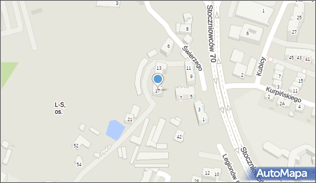 Tychy, Świerzego Eugeniusza, ks. prał., 17, mapa Tychów