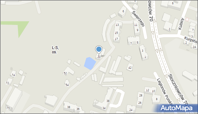 Tychy, Świerzego Eugeniusza, ks. prał., 21, mapa Tychów