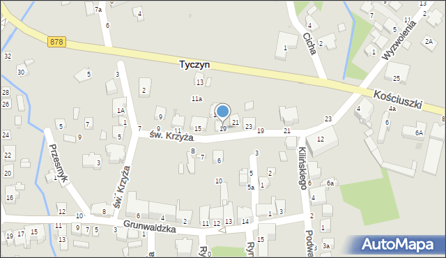 Tyczyn, św. Krzyża, 19, mapa Tyczyn