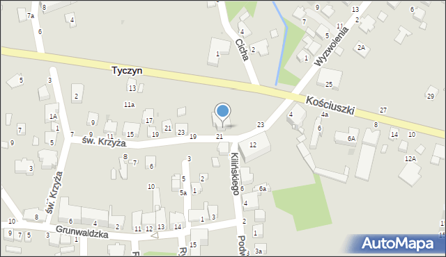 Tyczyn, św. Krzyża, 25, mapa Tyczyn