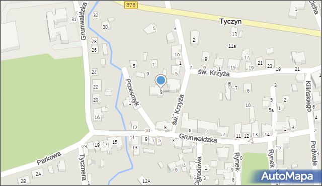 Tyczyn, św. Krzyża, 3, mapa Tyczyn