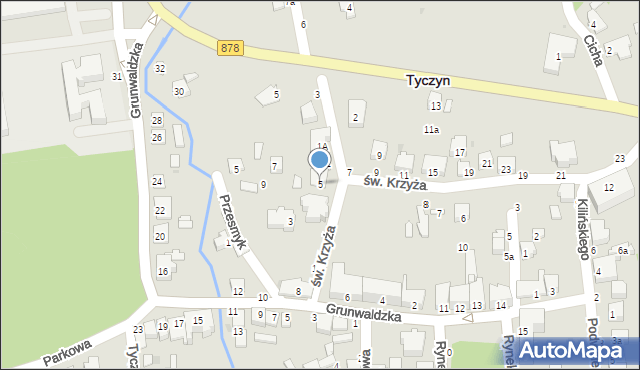 Tyczyn, św. Krzyża, 5, mapa Tyczyn