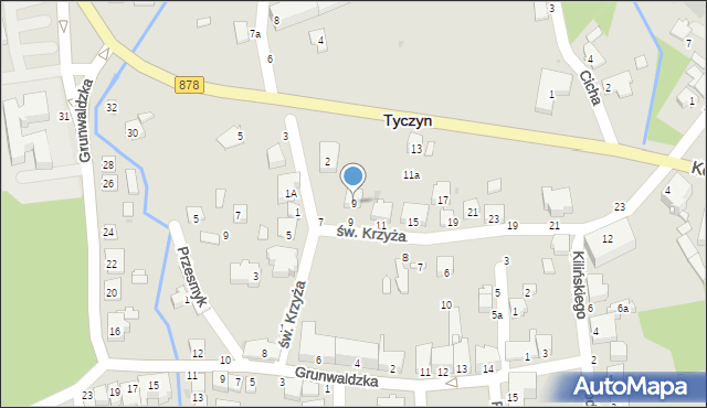 Tyczyn, św. Krzyża, 9, mapa Tyczyn