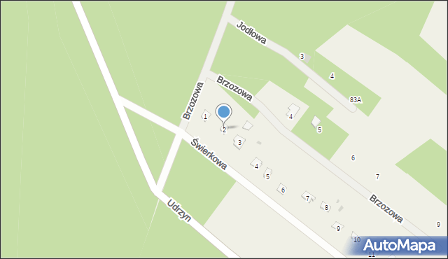 Udrzyn, Świerkowa, 2, mapa Udrzyn