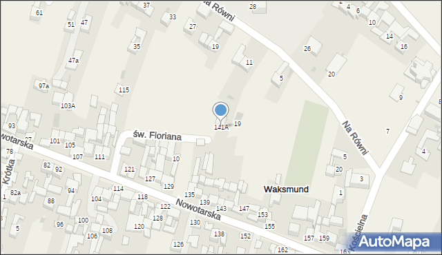 Waksmund, św. Floriana, 17, mapa Waksmund