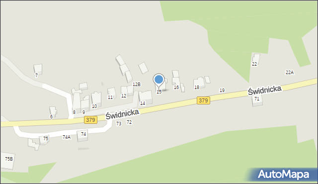 Wałbrzych, Świdnicka, 15, mapa Wałbrzycha