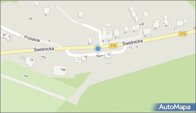 Wałbrzych, Świdnicka, 74A, mapa Wałbrzycha