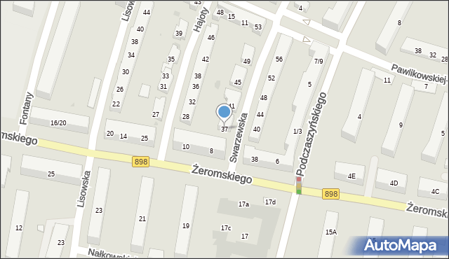 Warszawa, Swarzewska, 37, mapa Warszawy