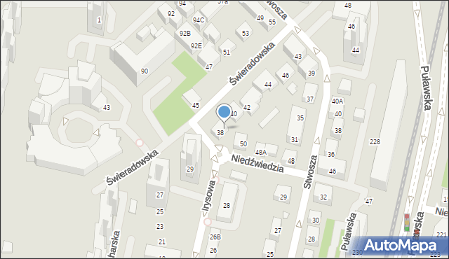 Warszawa, Świeradowska, 38A, mapa Warszawy