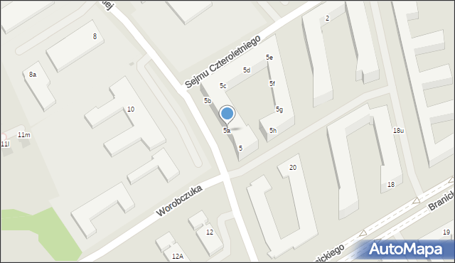 Warszawa, św. Urszuli Ledóchowskiej, 5a, mapa Warszawy