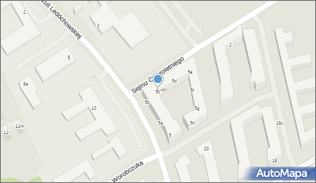 Warszawa, św. Urszuli Ledóchowskiej, 5c, mapa Warszawy