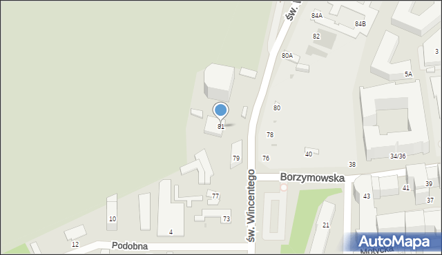 Warszawa, św. Wincentego, 81, mapa Warszawy