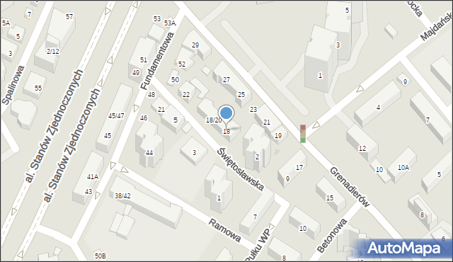 Warszawa, Świętosławska, 18, mapa Warszawy