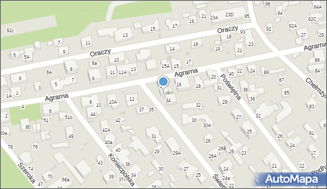 Warszawa, Świetlicka, 36, mapa Warszawy