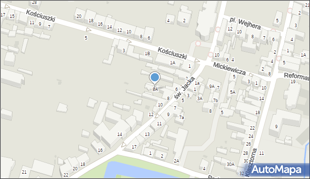 Wejherowo, św. Jacka, 8A, mapa Wejherowo