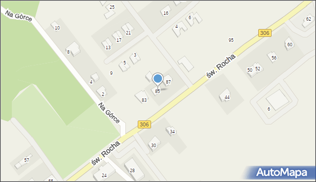 Wielka Wieś, św. Rocha, 85, mapa Wielka Wieś