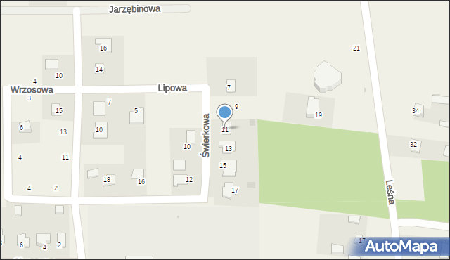 Wierzbica-Osiedle, Świerkowa, 11, mapa Wierzbica-Osiedle