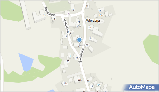 Wierzbna, Świdnicka, 27, mapa Wierzbna