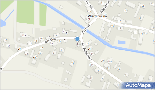 Wierzchucino, św. Antoniego, 17, mapa Wierzchucino