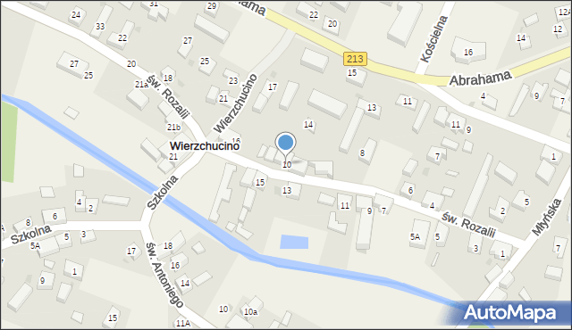 Wierzchucino, św. Rozalii, 10, mapa Wierzchucino