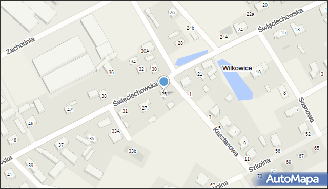 Wilkowice, Święciechowska, 25, mapa Wilkowice