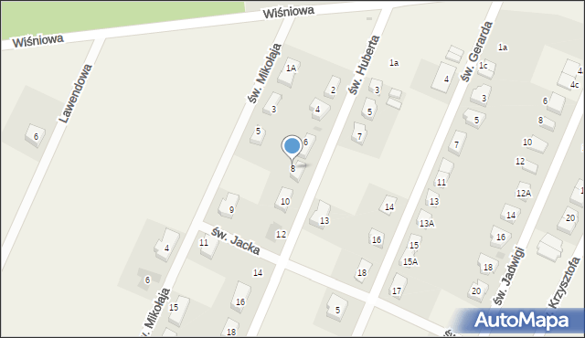 Wilkszyn, św. Huberta, 8, mapa Wilkszyn