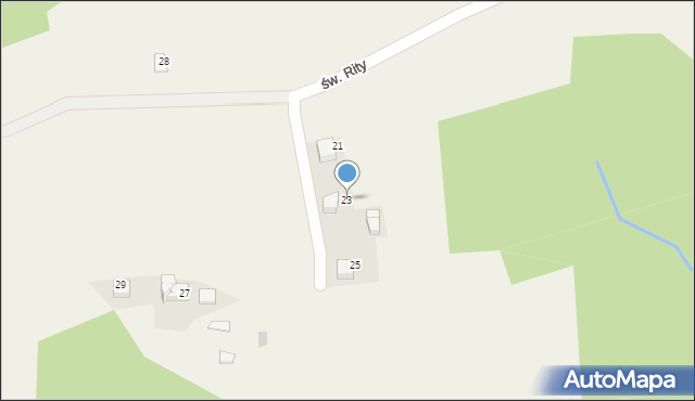 Włosań, św. Rity, 23, mapa Włosań