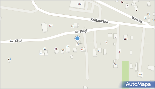 Wojnicz, św. Kingi, 15, mapa Wojnicz