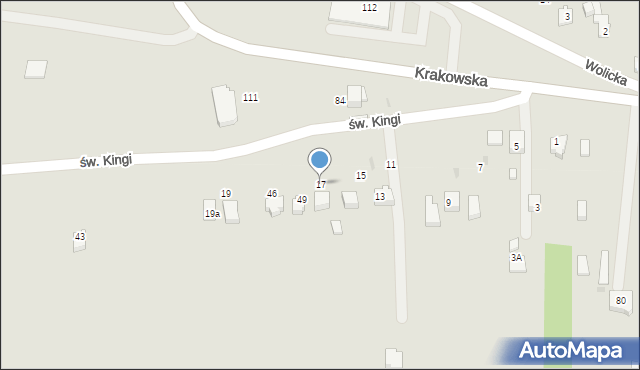 Wojnicz, św. Kingi, 17, mapa Wojnicz