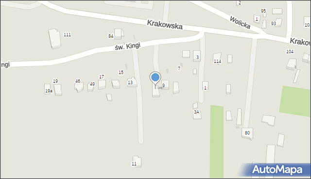 Wojnicz, św. Kingi, 50, mapa Wojnicz