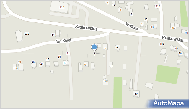 Wojnicz, św. Kingi, 7, mapa Wojnicz