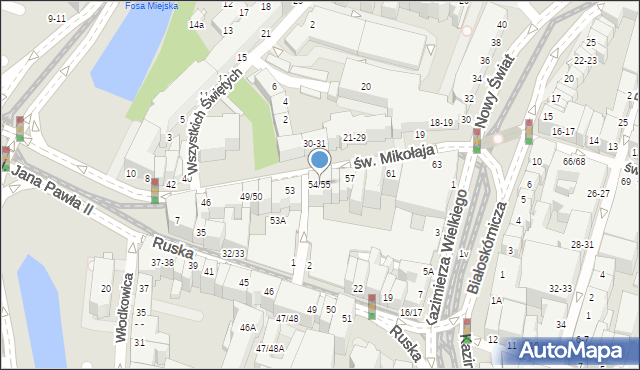 Wrocław, św. Mikołaja, 54/55, mapa Wrocławia