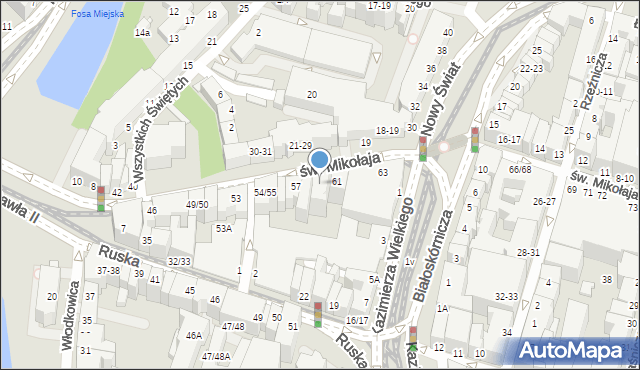 Wrocław, św. Mikołaja, 61-62, mapa Wrocławia